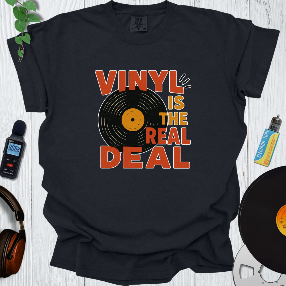 Printify T-Shirt Black / S Vinyl Is The Real Deal