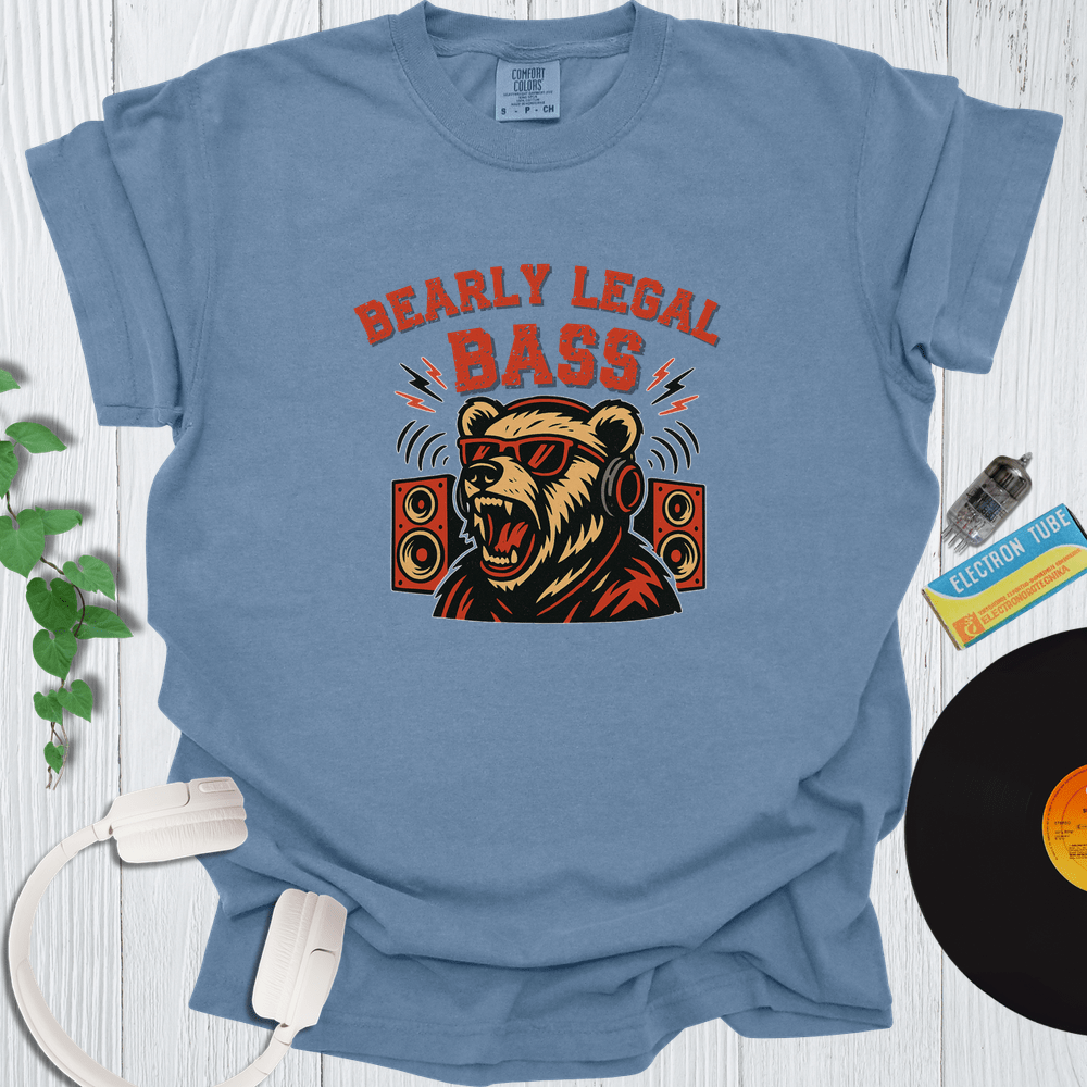 Printify T-Shirt Blue Jean / S Bearly Legal Bass