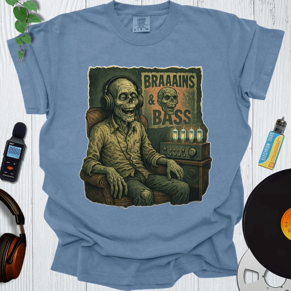 Printify T-Shirt Blue Jean / S Braaaains & Bass