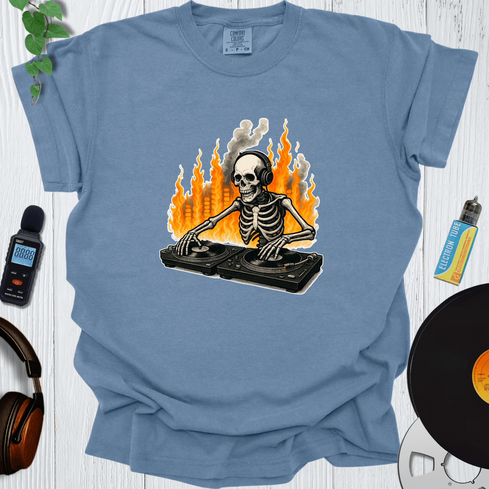 Printify T-Shirt Blue Jean / S Skeleton Dj