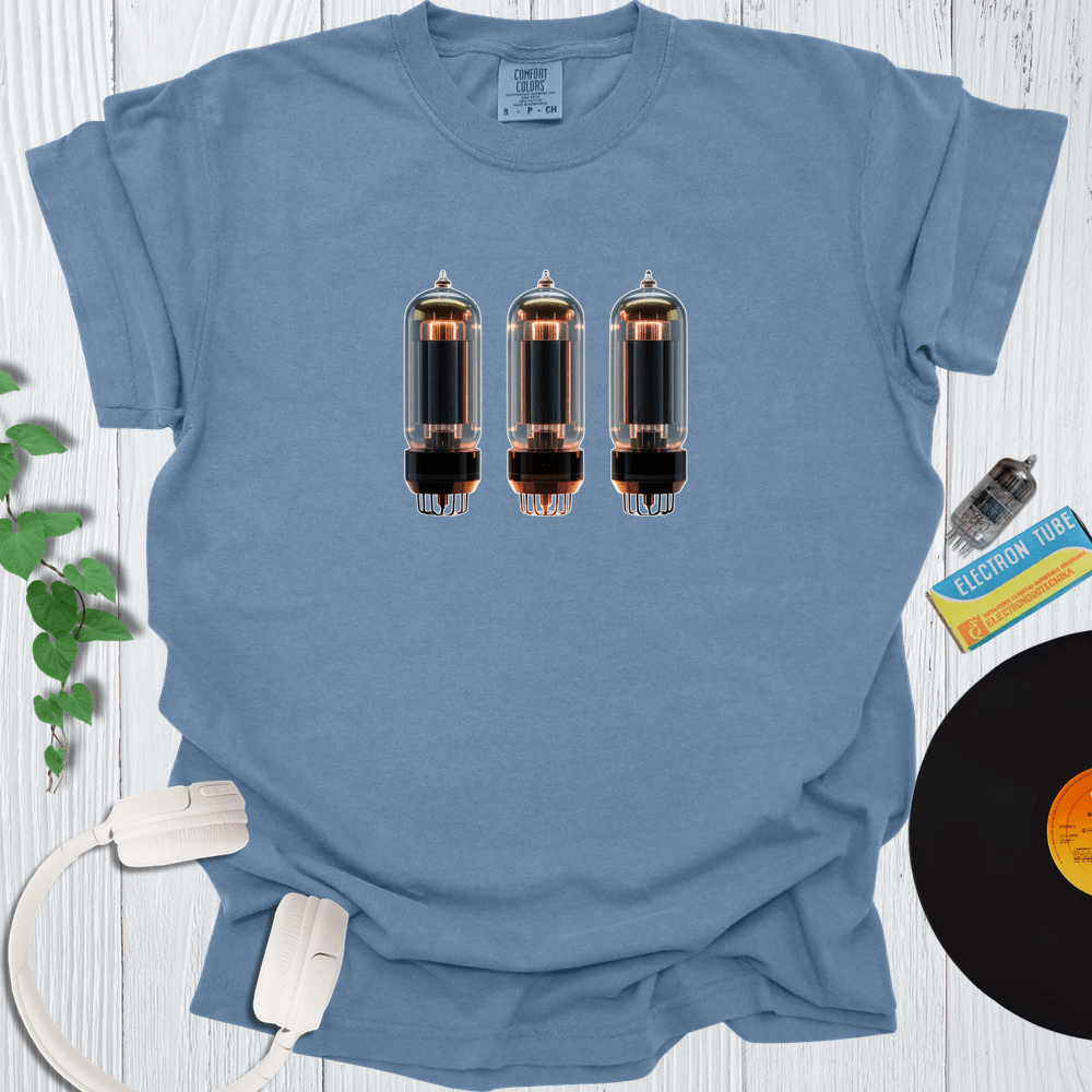 Printify T-Shirt Blue Jean / S Three Vacuum Tubes