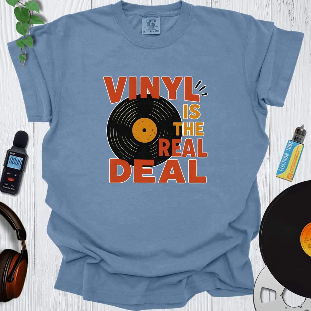 Printify T-Shirt Blue Jean / S Vinyl Is The Real Deal