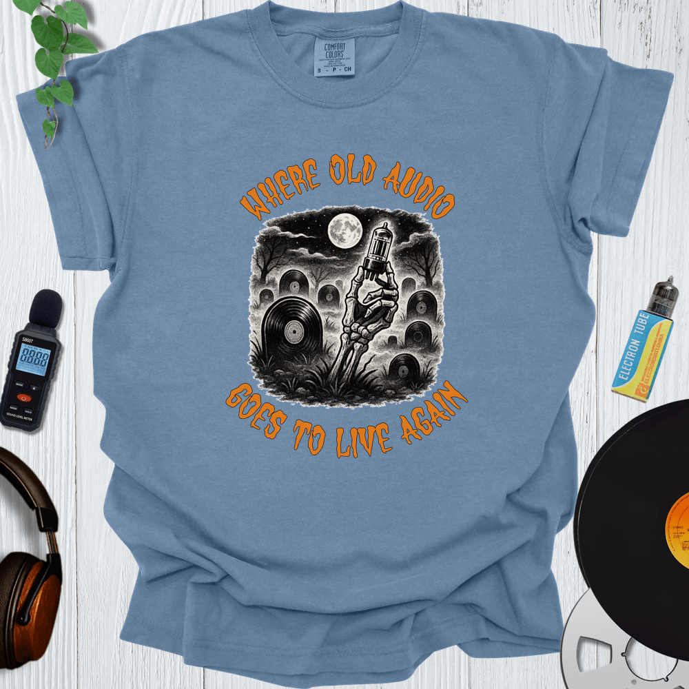 Printify T-Shirt Blue Jean / S Where Old Audio Goes To Live Again