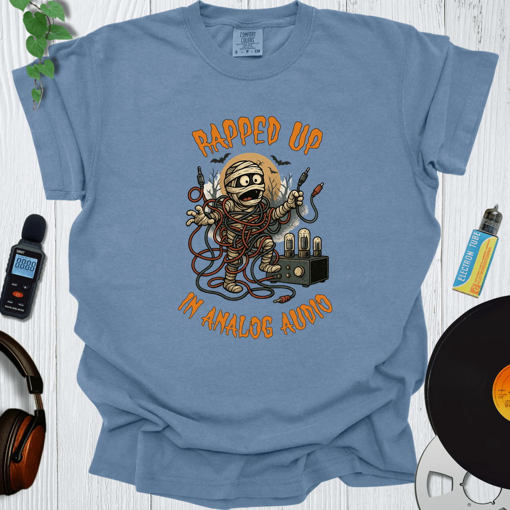Printify T-Shirt Blue Jean / S Wrapped Up In Analog Audio