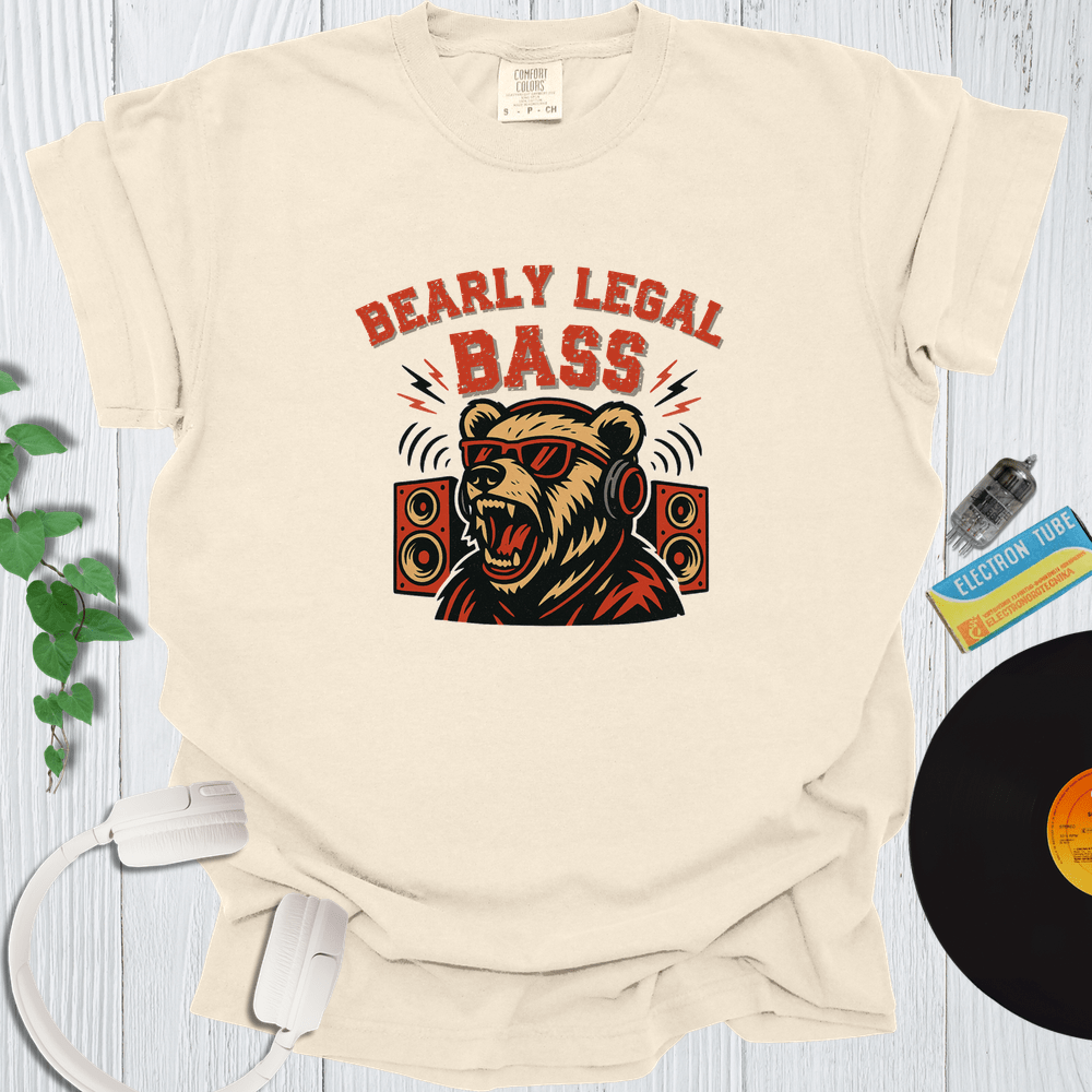 Printify T-Shirt Ivory / S Bearly Legal Bass