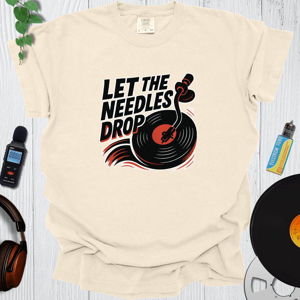 Printify T-Shirt Ivory / S Let The Needles Drop
