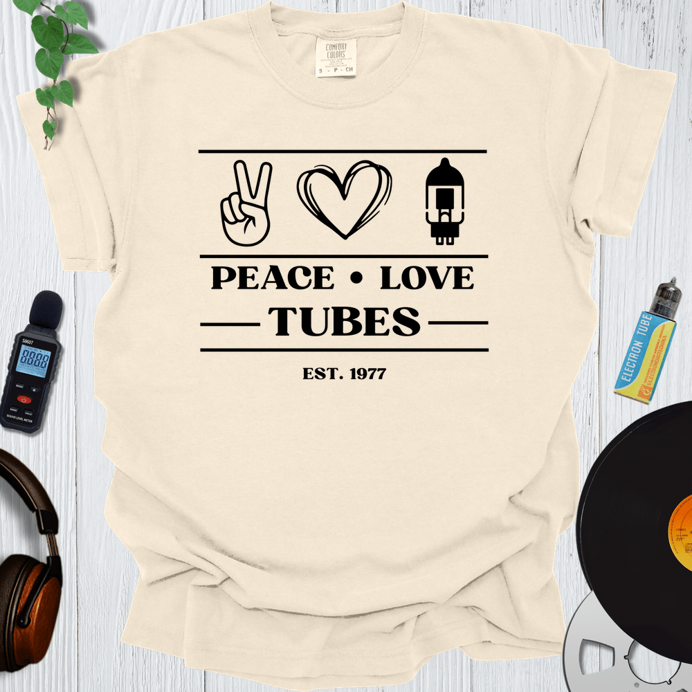 Printify T-Shirt Ivory / S Peace Love Tubes V2