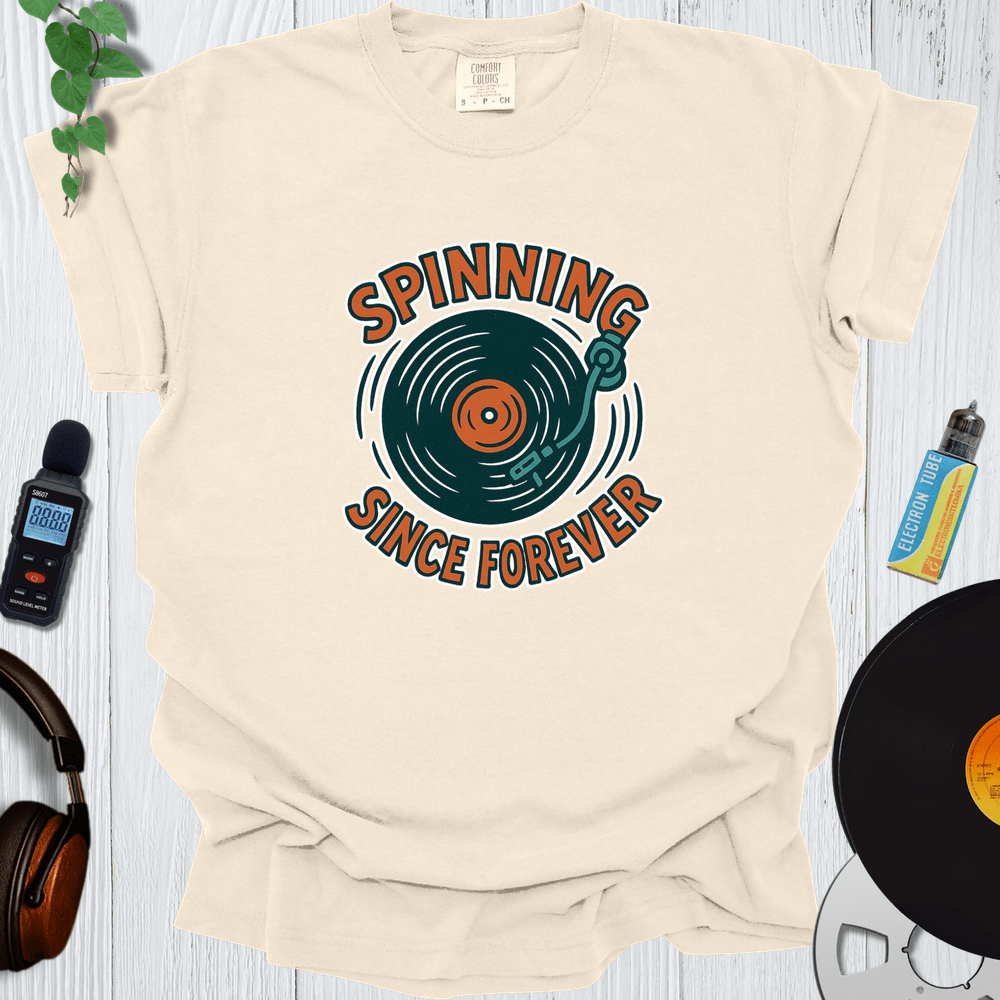 Printify T-Shirt Ivory / S Spinning Since Forever