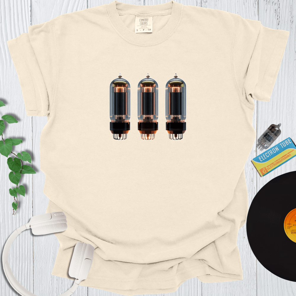 Printify T-Shirt Ivory / S Three Vacuum Tubes