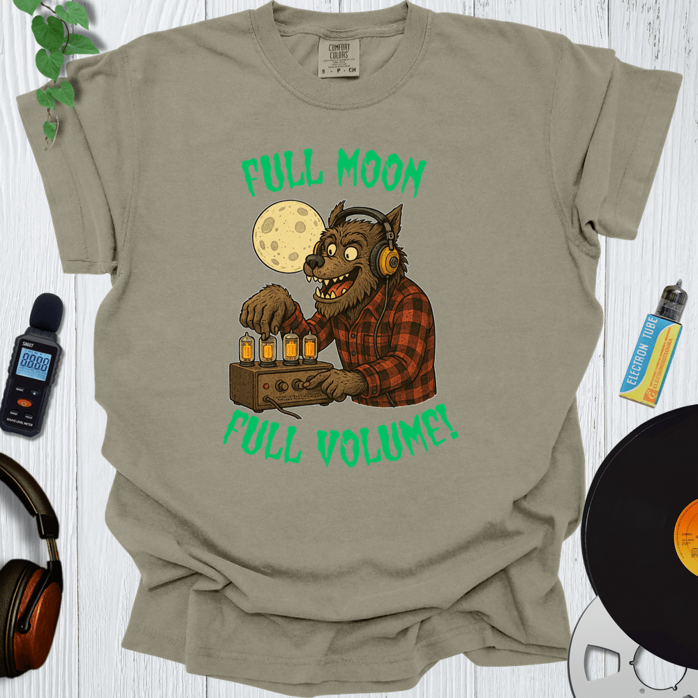 Printify T-Shirt Khaki / S Full Moon Full Volume