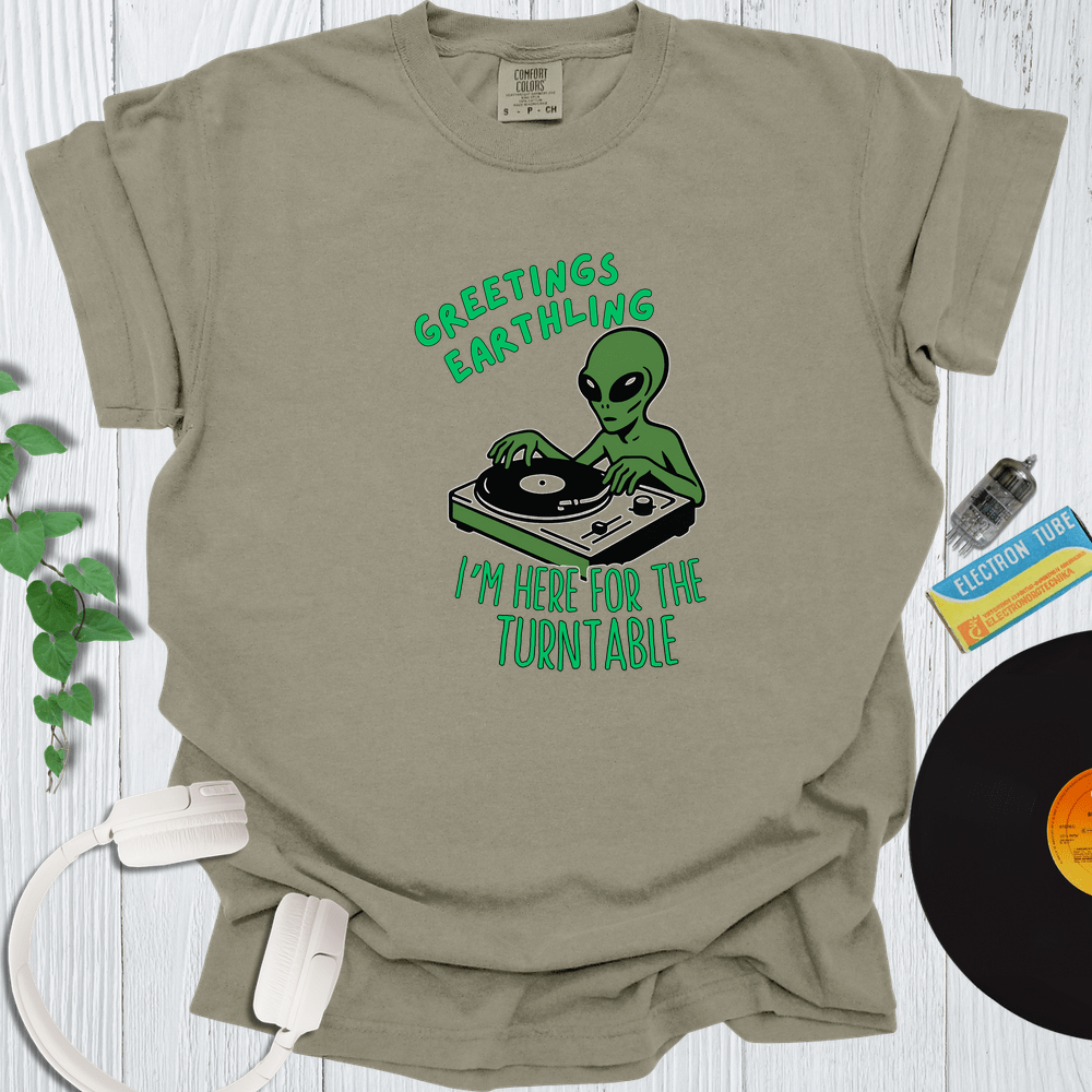 Printify T-Shirt Khaki / S Greetings Earthling