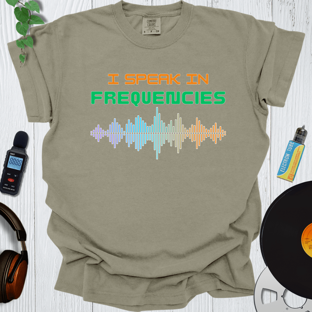 Printify T-Shirt Khaki / S I Speak In Frequencies