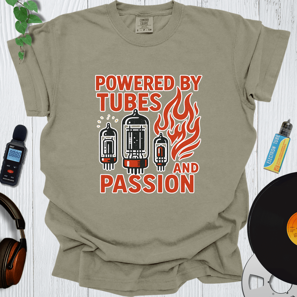 Printify T-Shirt Khaki / S Powered By Tubes