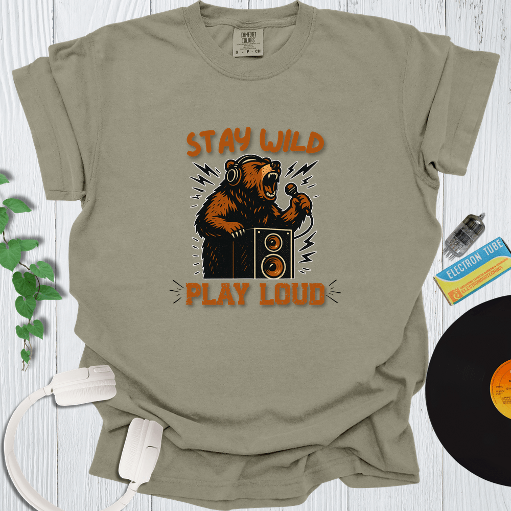Printify T-Shirt Khaki / S Say Wild Play Loud