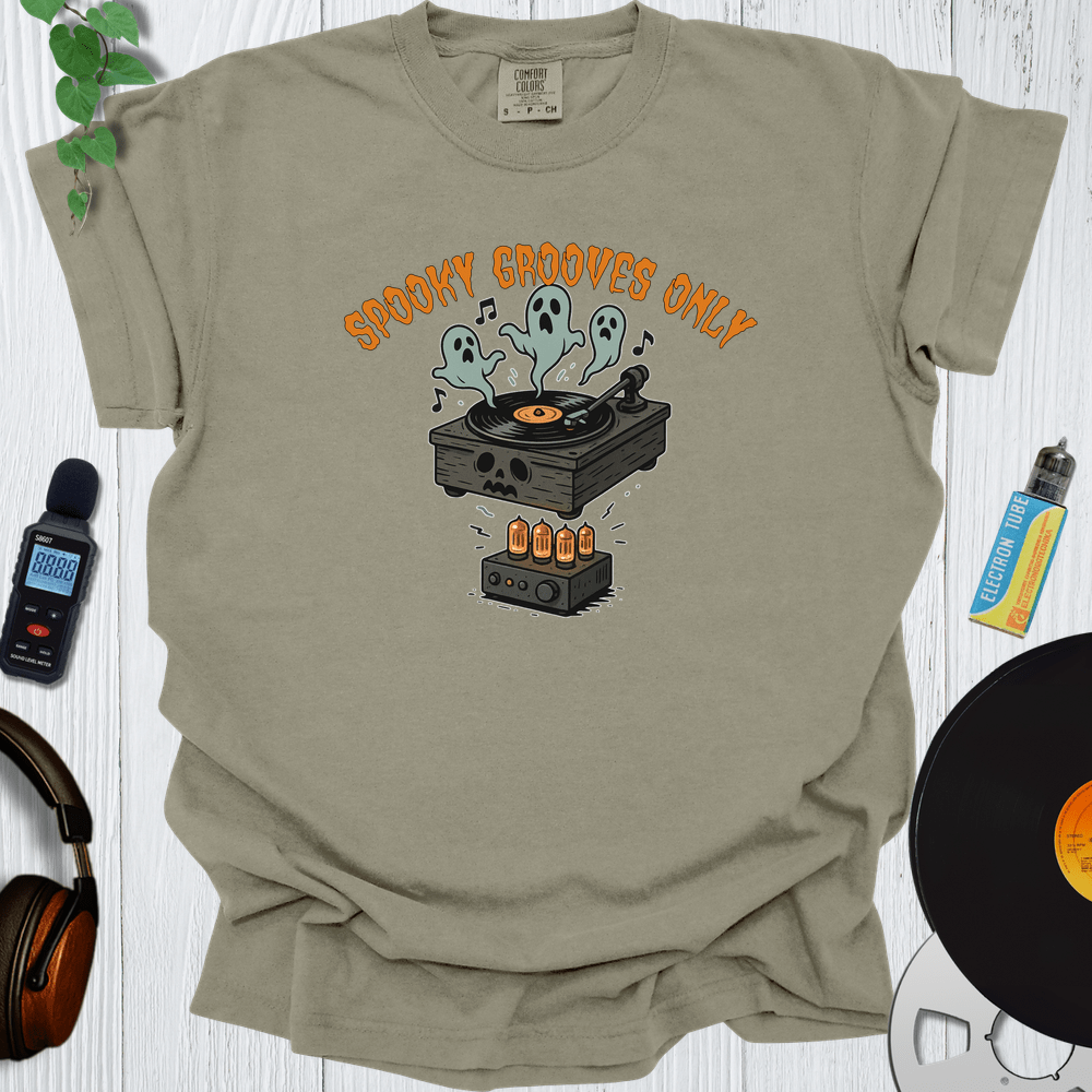 Printify T-Shirt Khaki / S Spooky Grooves Only