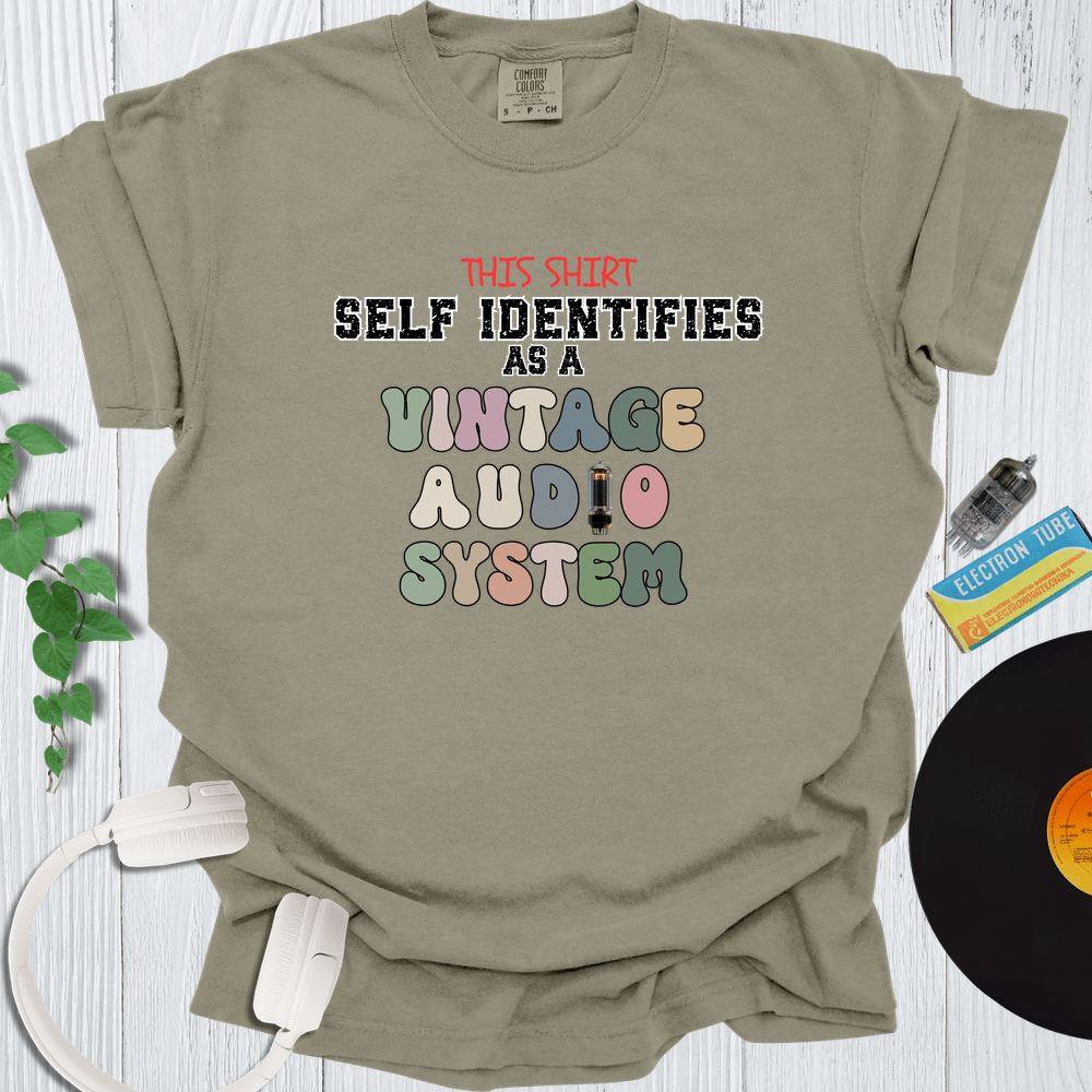 Printify T-Shirt Khaki / S Vintage Audio System