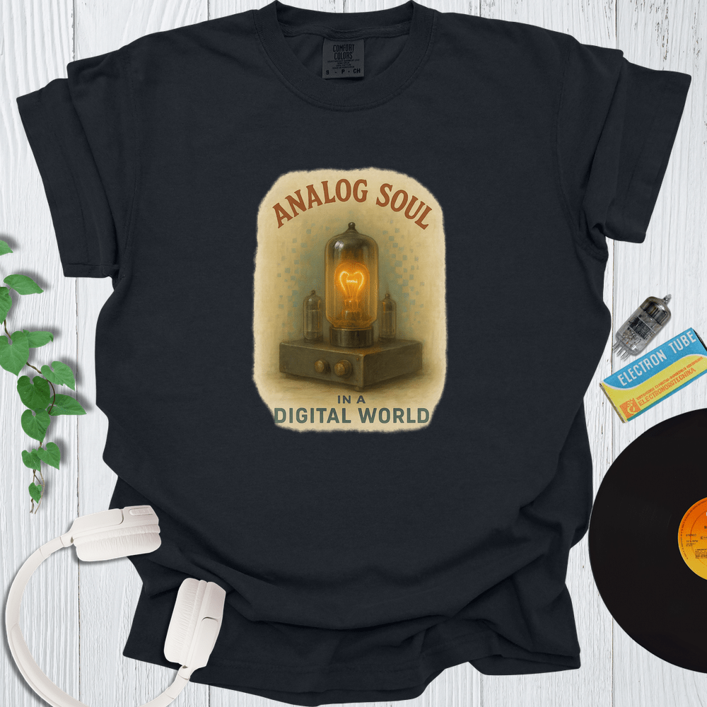 Printify T-Shirt Black / S Analog Soul In A Digital World