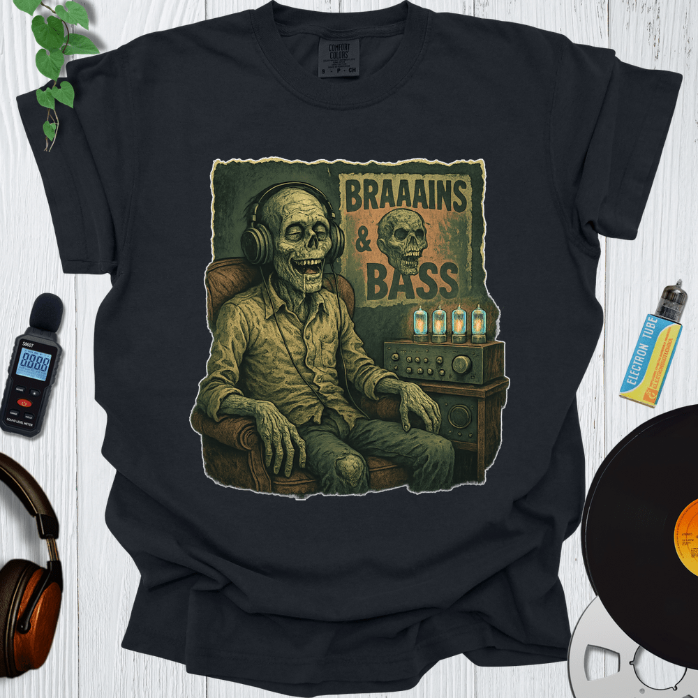 Printify T-Shirt Black / S Braaaains & Bass