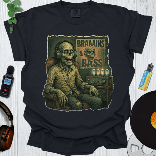 Printify T-Shirt Black / S Braaaains & Bass