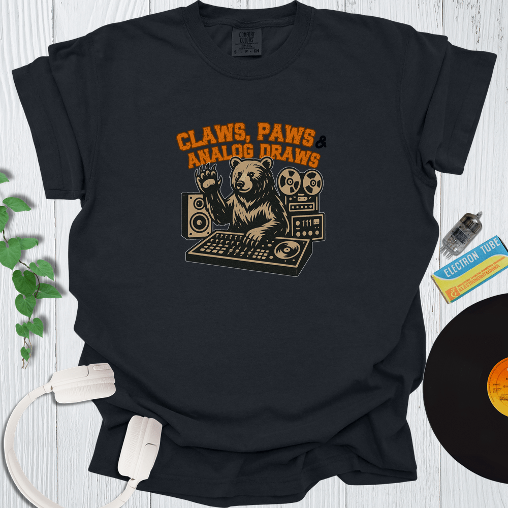 Printify T-Shirt Black / S Claws Paws and Analog Draws