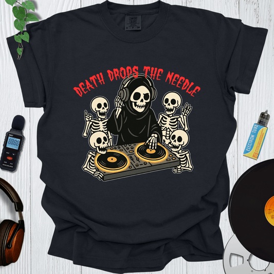Printify T-Shirt Black / S Death Drops The Needle