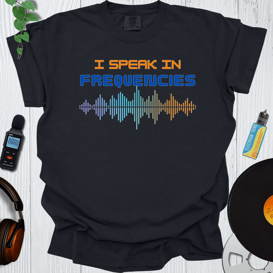 Printify T-Shirt Black / S I Speak In Frequencies V2