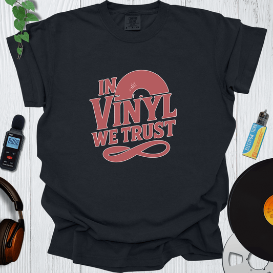 Printify T-Shirt Black / S In Vinyl We Trust
