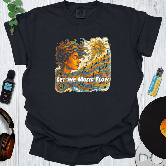 Printify T-Shirt Black / S Let The Music Flow