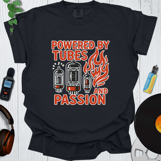 Printify T-Shirt Black / S Powered By Tubes