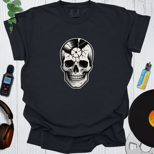 Printify T-Shirt Black / S Record Skull