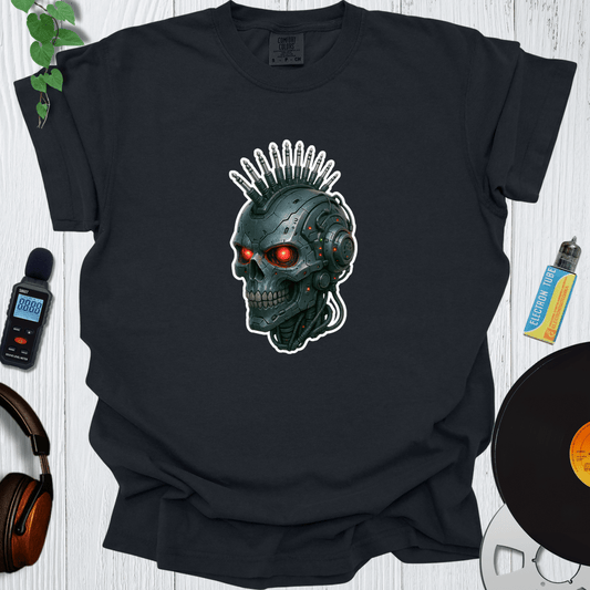 Printify T-Shirt Black / S Robot Mohawk Skull