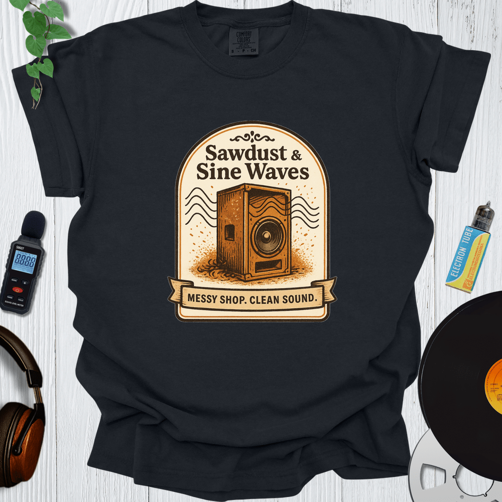 Printify T-Shirt Black / S Sawdust and Sine Waves
