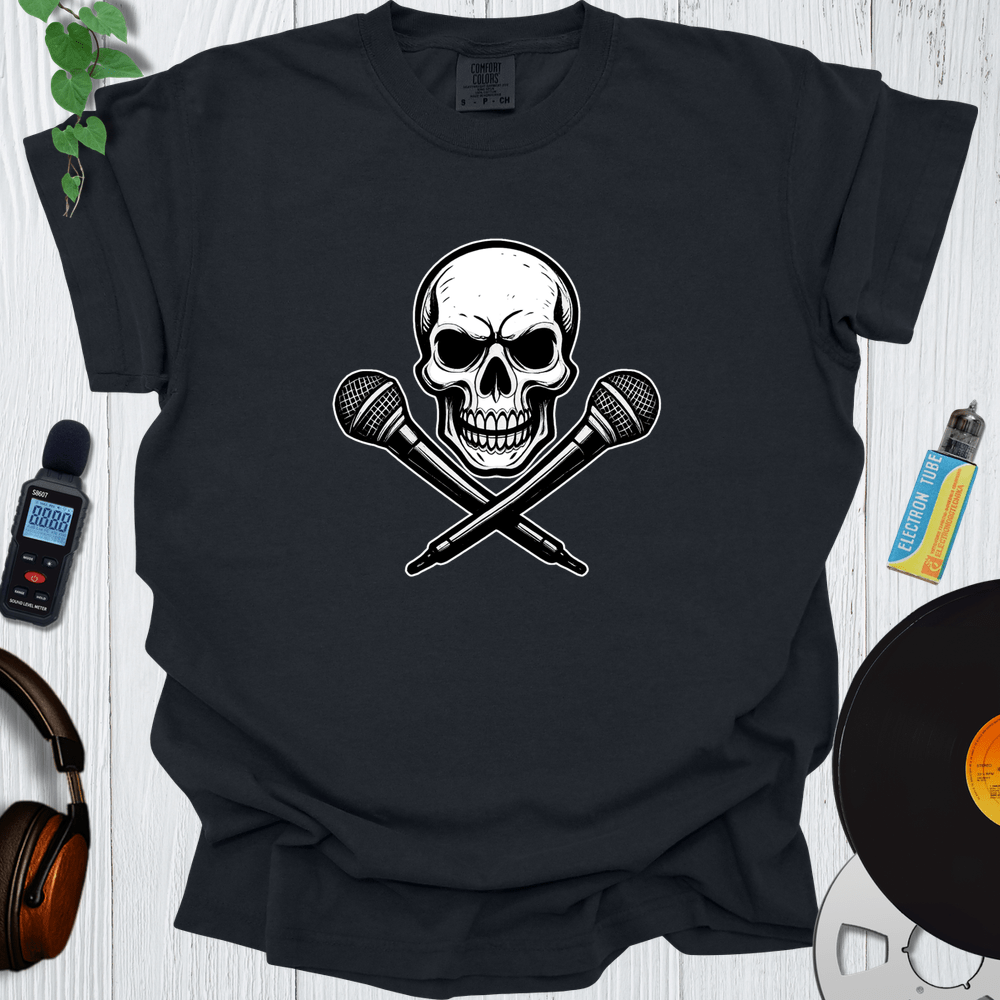 Printify T-Shirt Black / S Skull And Cross Mics