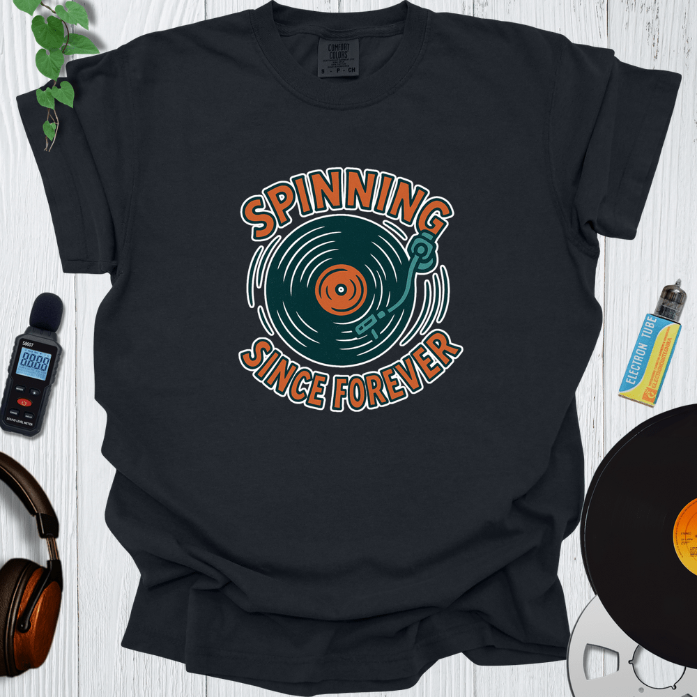 Printify T-Shirt Black / S Spinning Since Forever