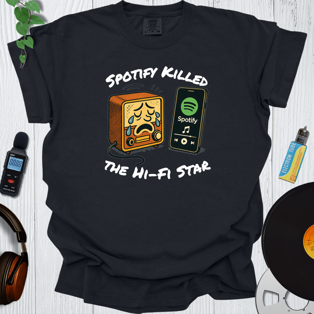 Printify T-Shirt Black / S Spotify Killed The Hi Fi Star