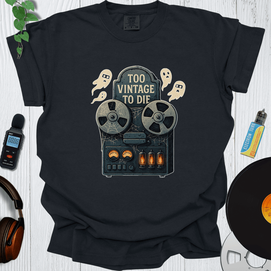 Printify T-Shirt Black / S Too Vintage To Die