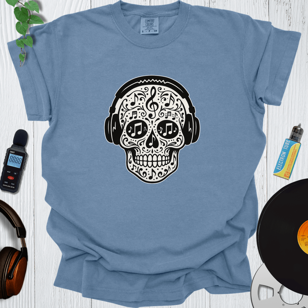 Printify T-Shirt Blue Jean / S Headphone Skull