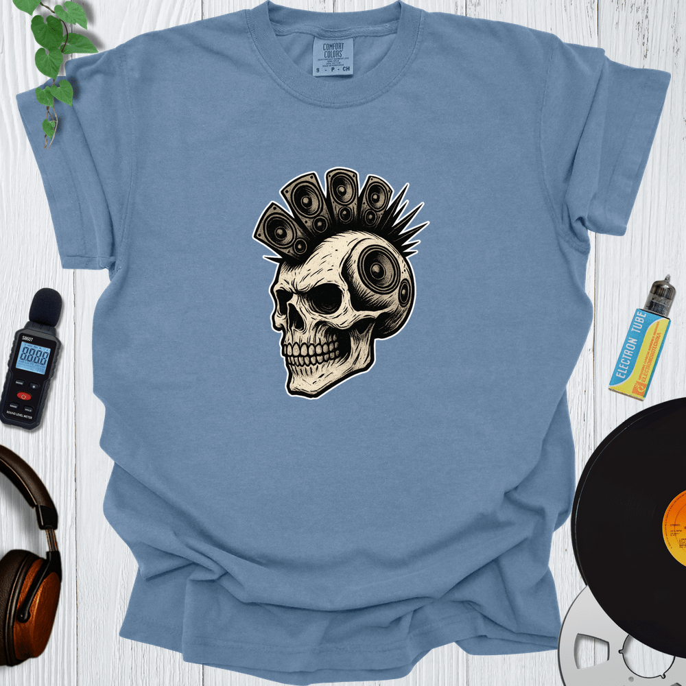 Printify T-Shirt Blue Jean / S Mohawk Skull