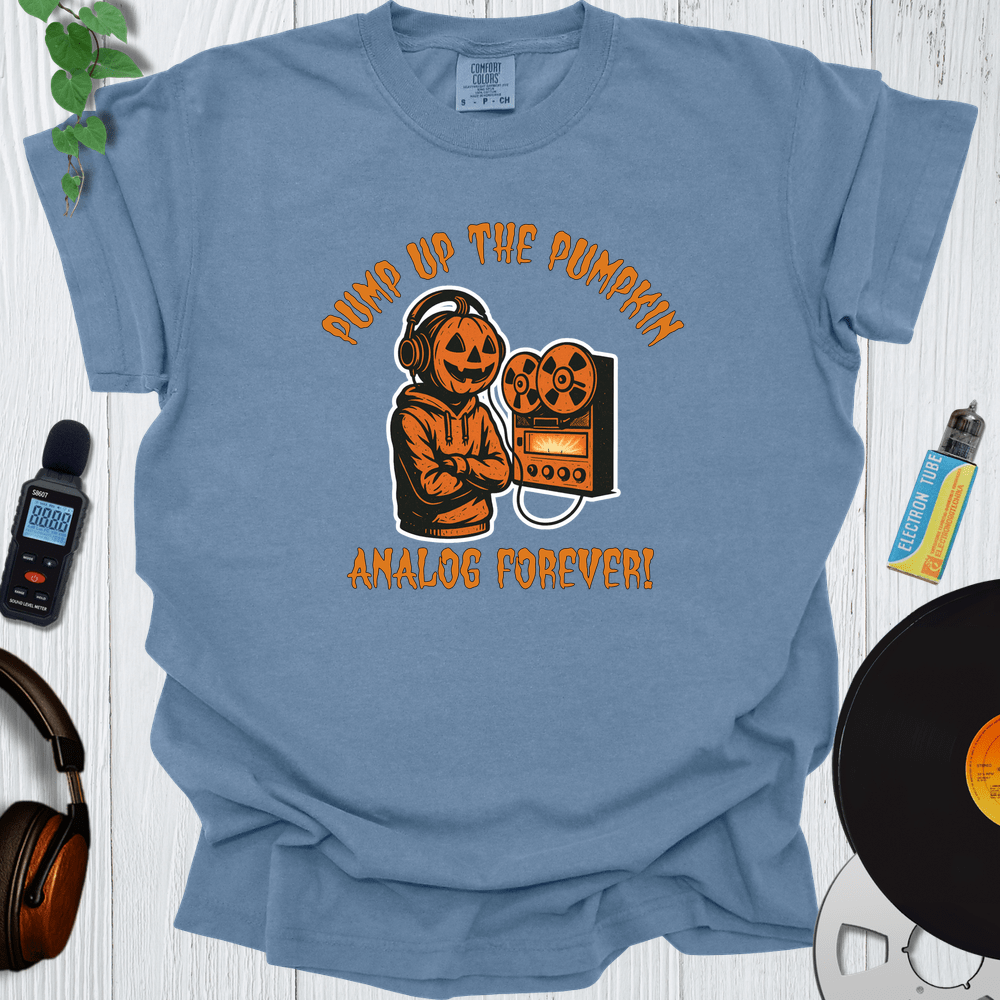 Printify T-Shirt Blue Jean / S Pump Up The Pumpkin -  Analog Forever