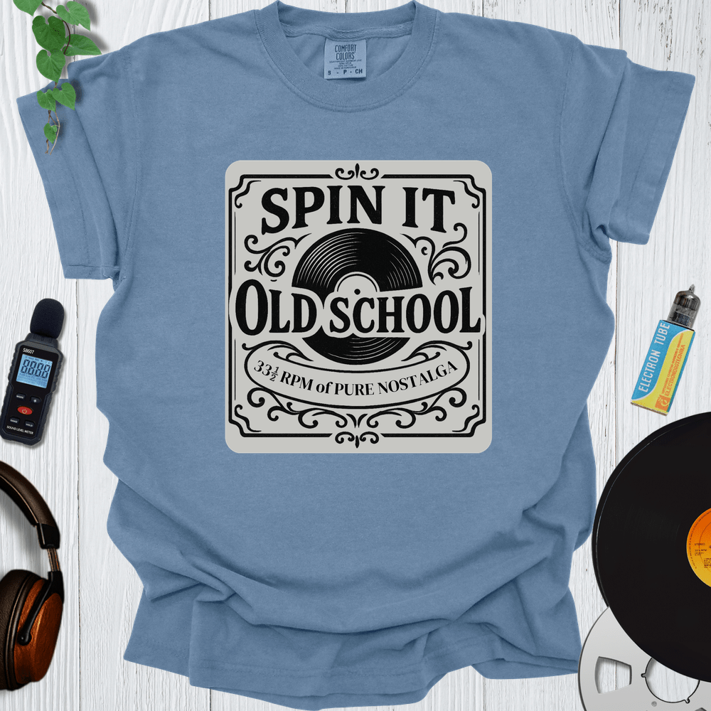 Printify T-Shirt Blue Jean / S Spin It Old School