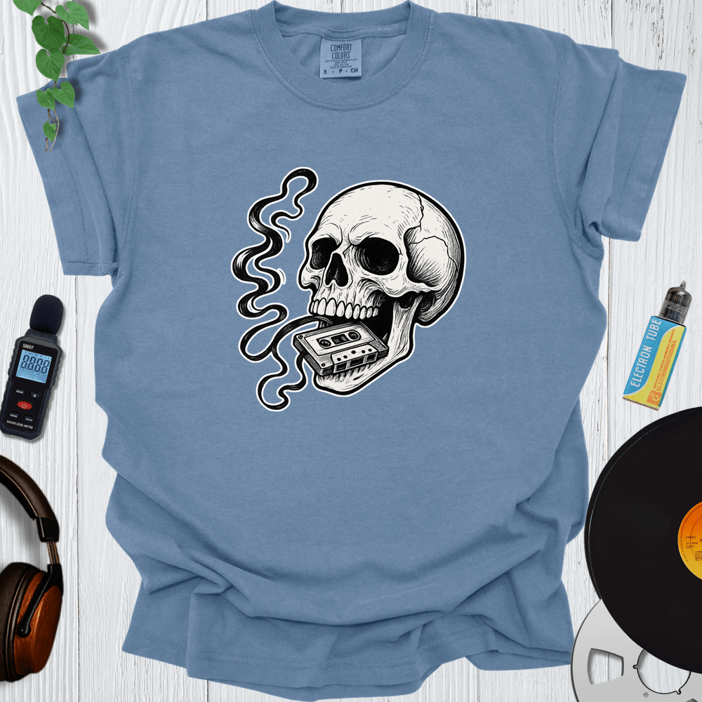 Printify T-Shirt Blue Jean / S Tape Skull