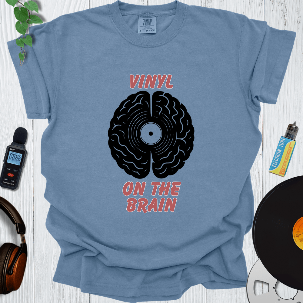 Printify T-Shirt Blue Jean / S Vinyl On The Brain