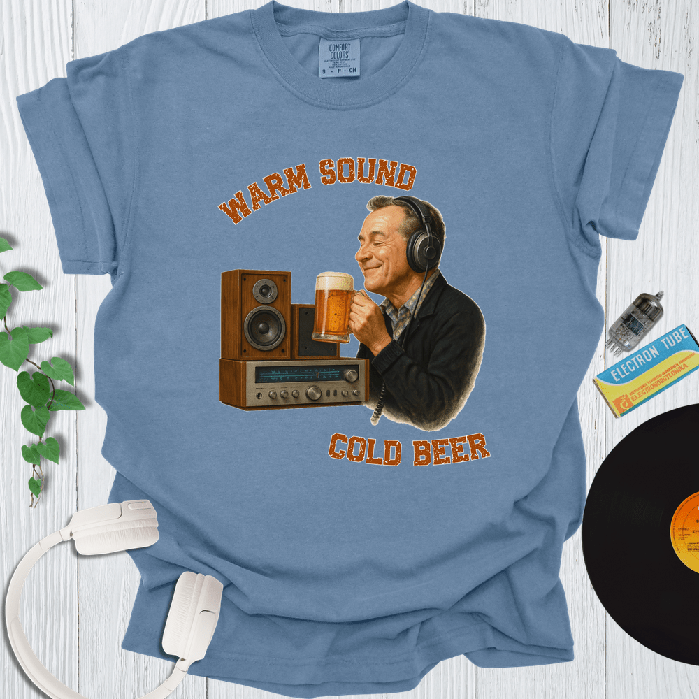 Printify T-Shirt Blue Jean / S Warm Sound Cold Beer