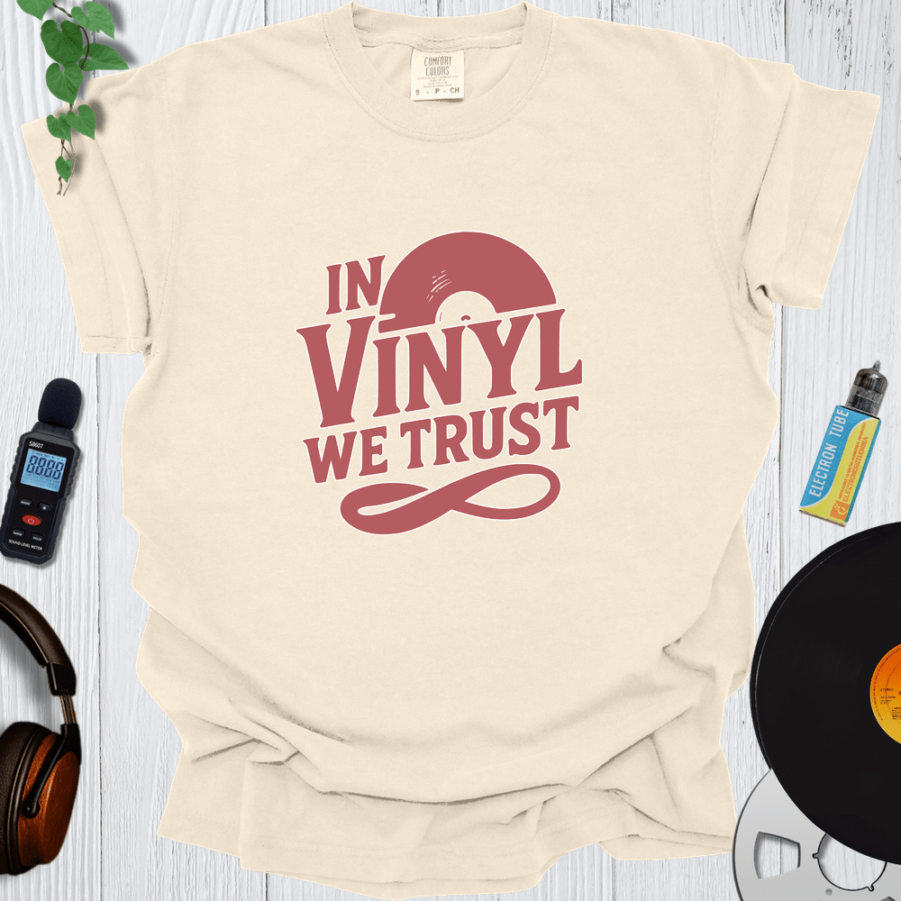 Printify T-Shirt Ivory / S In Vinyl We Trust
