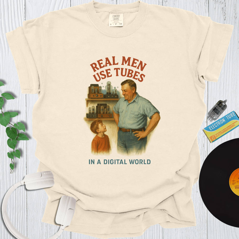 Printify T-Shirt Ivory / S Real Men Use Tubes