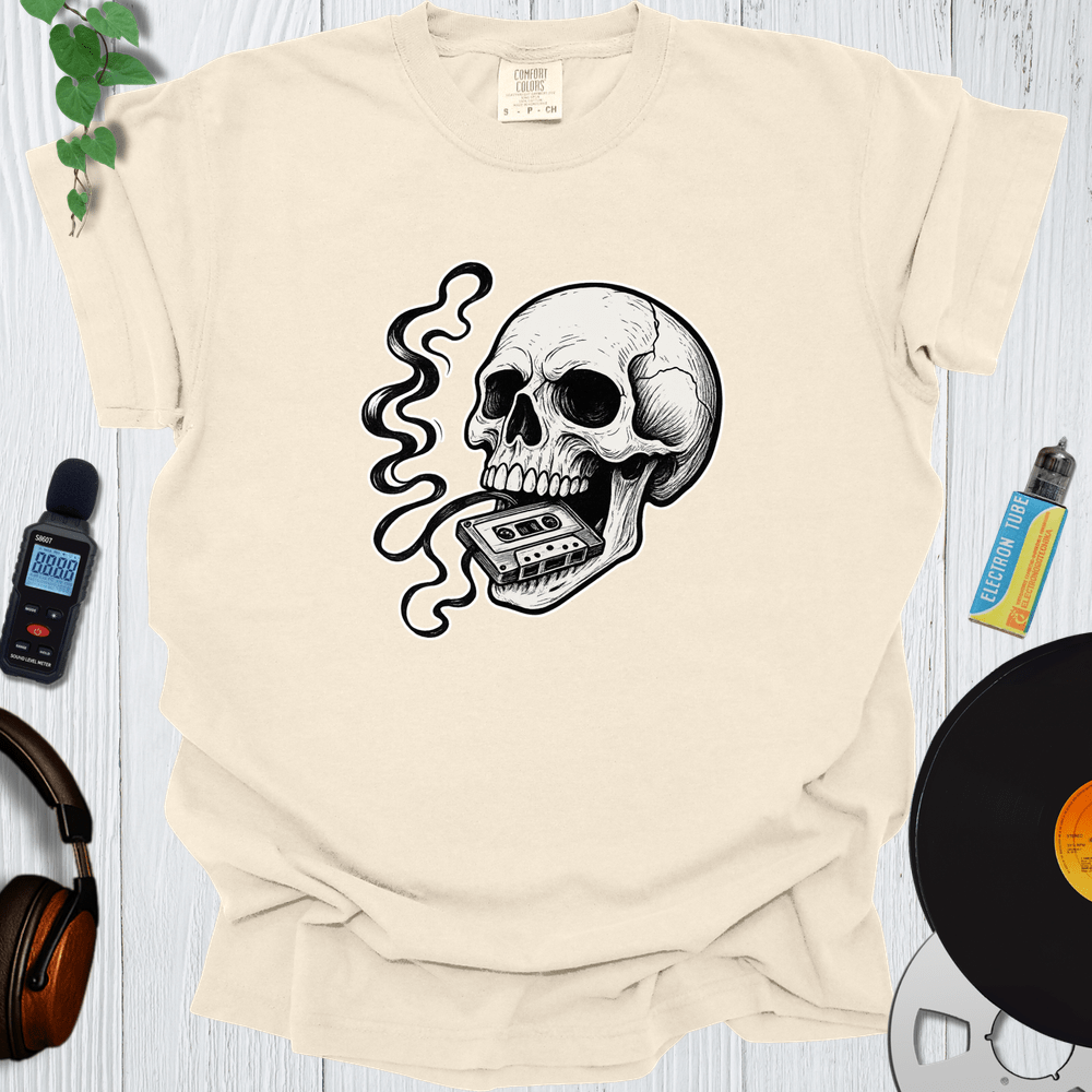 Printify T-Shirt Ivory / S Tape Skull