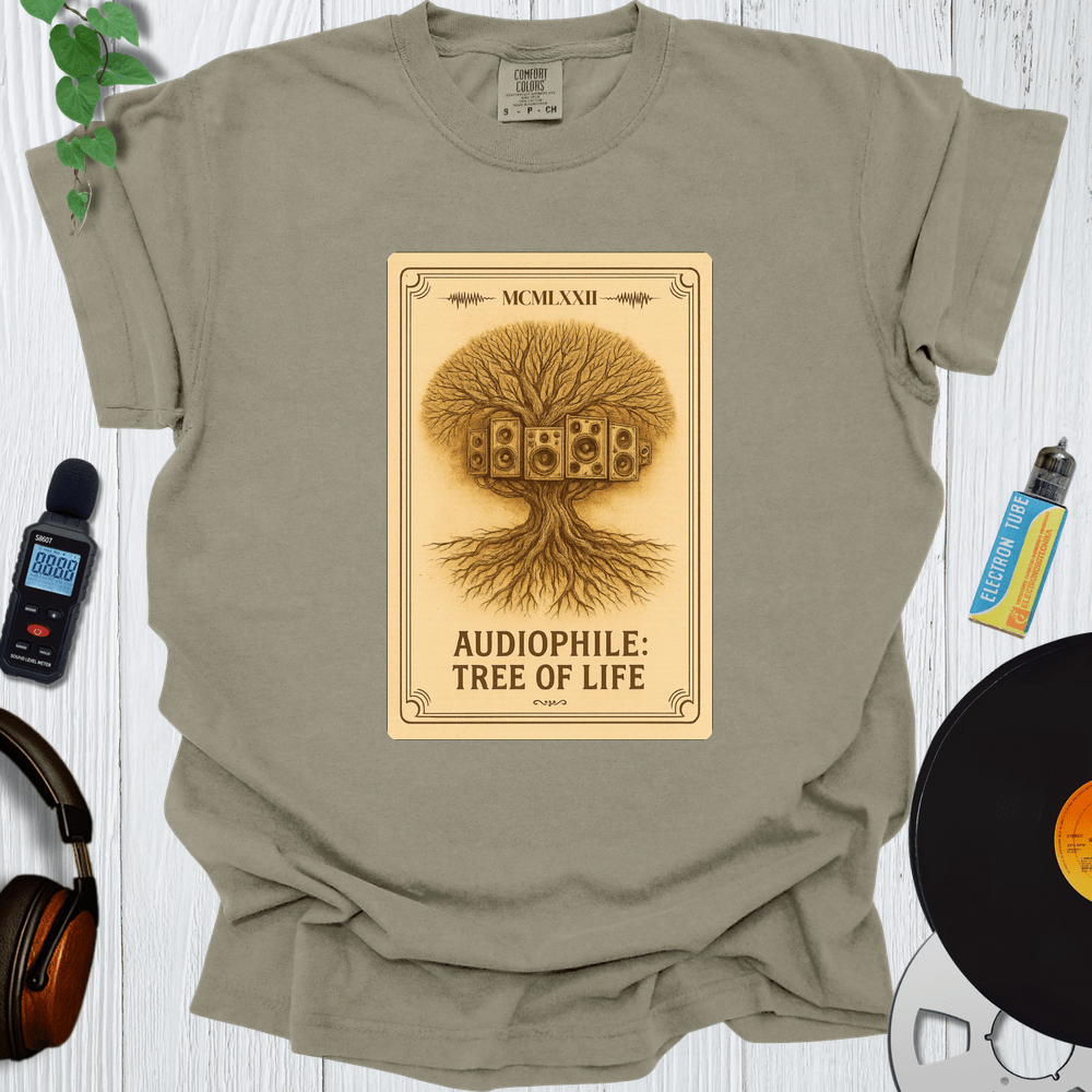 Printify T-Shirt Khaki / S Audiophile Tree Of Life V2