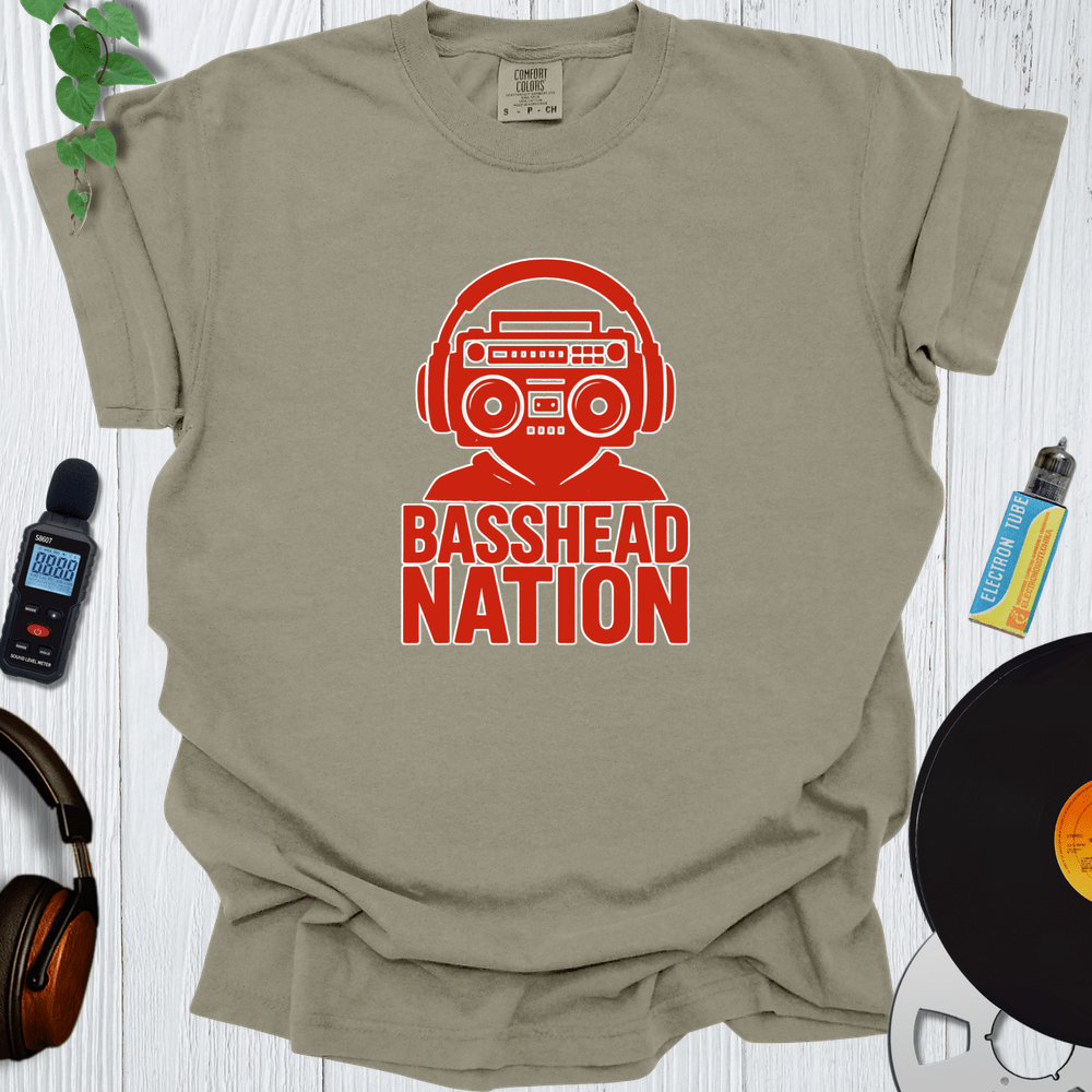 Printify T-Shirt Khaki / S Basshead Nation