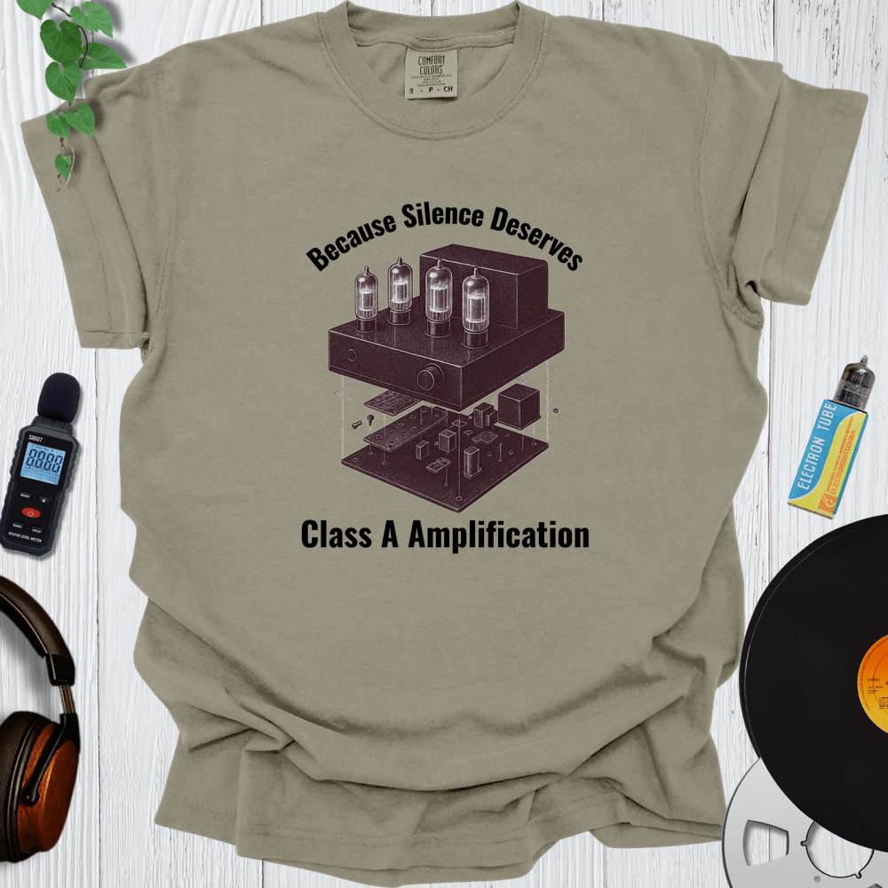 Printify T-Shirt Khaki / S Because Silence Deserves Class A Amplification