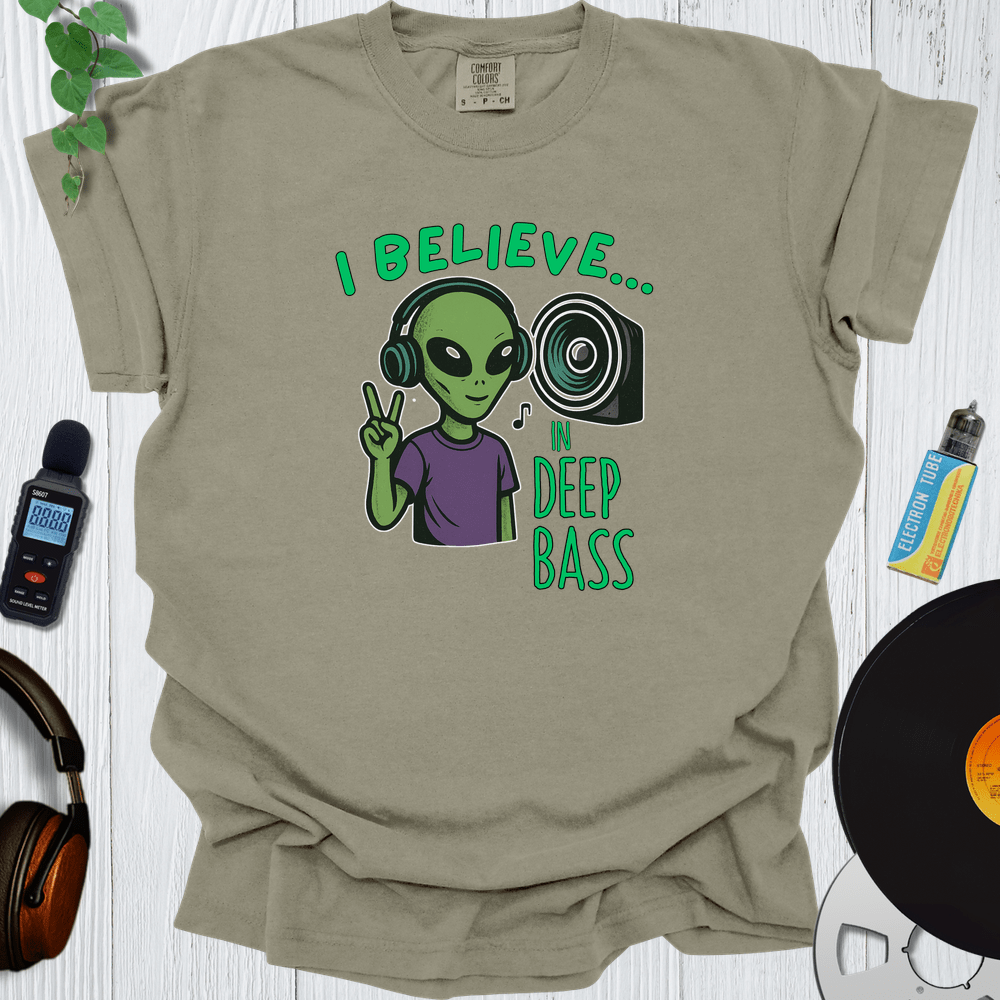 Printify T-Shirt Khaki / S I Believe In Deep Bass